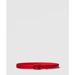 브이로고 시그니처 유광 송아지 가죽 벨트