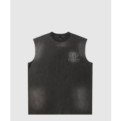 민소매 프린트 크롭