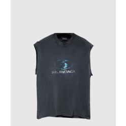 로고 민소매 톱