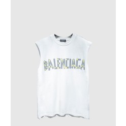 로고 민소매 톱