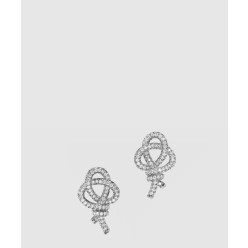 우븐 키 스터드 귀걸이