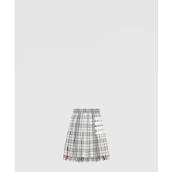 로고 체크 스커트