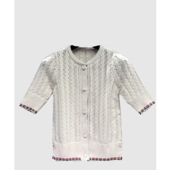 프린트 니트 톱