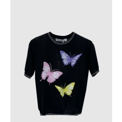 프린트 니트 톱