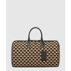 심볼 자수 패브릭 트래블백 2VC018