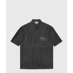 로고 프린트 셔츠 톱