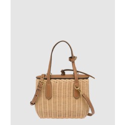 고리버들과 가죽 핸드백 5BA222