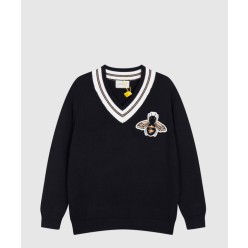 로고 니트 상의