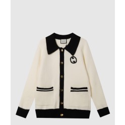 로고 니트 코트