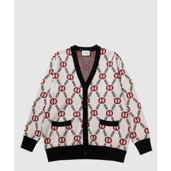 로고 니트 코트