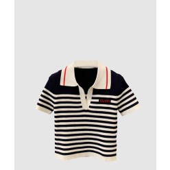 프린트 니트 톱