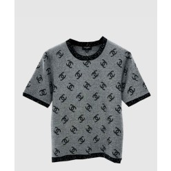 프린트 니트 톱