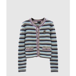 로고 니트 코트