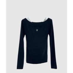 로고 니트 상의