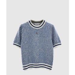 로고 니트 상의