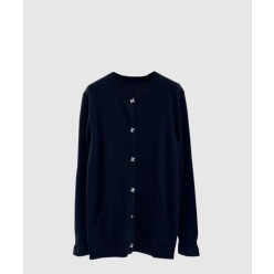 로고 니트 코트