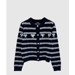 로고 니트 코트