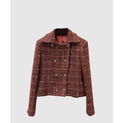 로고 니트 코트