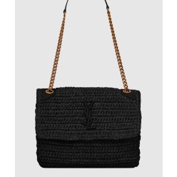 라피아와 가죽 소재의 NIKI 미디엄백 633187