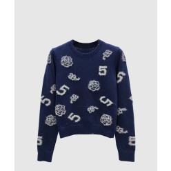 로고 니트 상의