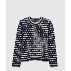 로고 니트 상의