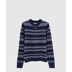 프린트 니트 톱