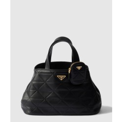 스티치 장식 미디엄 가죽 토트백 1BG545