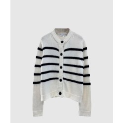 로고 니트 코트