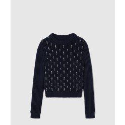 프린트 니트 톱