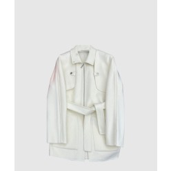 로고 니트 코트