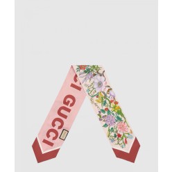 실크 트윌 플로라 프린트 넥 보우 700424