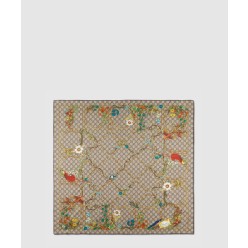 플로라 프린트 실크 까레 777066