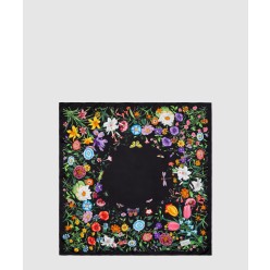 플로라 프린트 실크 까레 699506