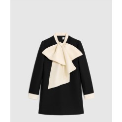 미니 워크웨어 드레스 더블 페이스 울 실크