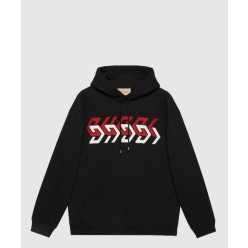 그래피티 로고 프린팅 후드 스웨트셔츠