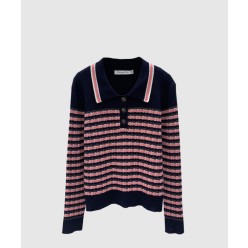 로고 니트 상의