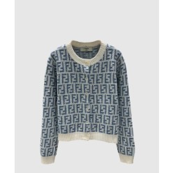 로고 니트 코트