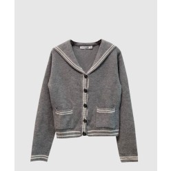 프린트 니트 톱