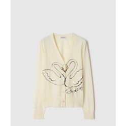 로고 니트 코트