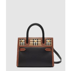 빈티지 체크 베이비 타이틀 토트백 80252661