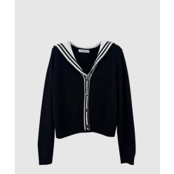 프린트 니트 톱