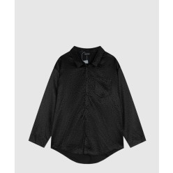 라인스톤 미니멀 라지 핏 셔츠