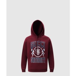 코튼 저지 프린트 후드 스웨트셔츠