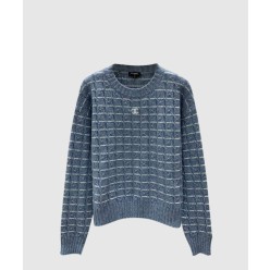 프린트 니트 톱