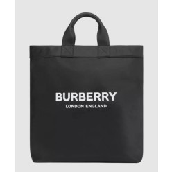 로고 프린트 나일론 토트백 블랙 80262331