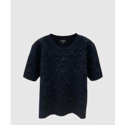 프린트 니트 톱