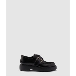 브러시드 레더 레이스업 슈즈 1E590N