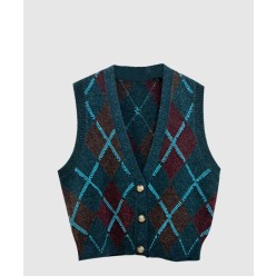 프린트 니트 톱