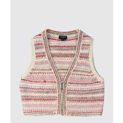 프린트 니트 톱