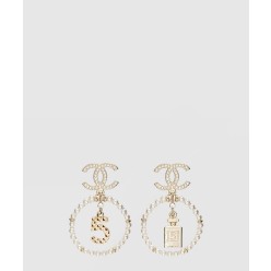 펄리 화이트 & 크리스탈 귀걸이 AB3078